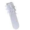 Calcetines Apilados Estilo Lolita para Mujer con Lazo Lateral en Forma de Corazón, Calcetines de Encaje Calados de Media Caña Estilo Ballet para Niñas