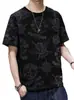 Camiseta Informal Versátil de Verano 2026 Moda Masculina Ajuste Delgado Moderna Cuello Redondo Casual Versátil Graffiti Manga Corta