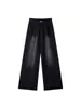 Jeans de mujer de cintura alta directos de fábrica para verano y otoño, corte holgado, que ocultan las caderas, favorecen las proporciones, pantalones de pierna ancha con caída, pantalones rectos versátiles