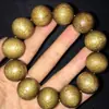 Pulseira Autêntica de Madeira Dourada Nanmu, Feita à Mão com Materiais Antigos, Contas de Oração de Madeira Dourada para Homens, Atacado de Acessórios