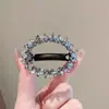 Presilha de Mola Borboleta com Strass Coreano Acessório de Cabelo Simples Presilha Oval Oca Exquisita para Mulheres Grampo Horizontal de Meio-Rabo de Alto Padrão Grampo Superior