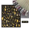 Suministro transfronterizo de nuevas pegatinas para decoración de uñas con diseño de alas de amor líquidas de oro puro, pegatinas adhesivas para modelado de uñas.
