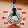 Collar con colgante de plata de ley 999 con hebilla de seguridad y mantra de seis palabras para hombre y mujer, con protección corporal.