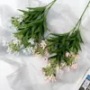 Flores Artificiais de Jasmim Frescas com 3 Galhos para Decoração Suave Interna, Flores Artificiais para Arranjo Floral de Mesa de Jantar, Adereço para Arranjo de Flores de Seda