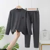 Conjunto de ropa interior térmica de otoño para niños con cuello medio, conjunto de ropa interior térmica para niñas, pijamas para niños, camisetas interiores para niños pequeñas y medianas para estudiantes
