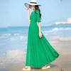Saia Rodada Grande Jinbukang Verão Vermelho Comprimento Médio Vestido de Chiffon para Dança Tamanho Grande Saia Longa Acima do Joelho Saia de Praia para Férias