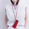 En stock bolsa para gafas de cuello de forma cóncava de cuero PU moda ins bolsa simple de almacenamiento de gafas con cordón venta al por mayor
