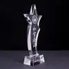 Pujiang cristal gran curva estrella cinco puntas trofeo cristal personalizado transparente medalla honor letras fábrica venta al por mayor