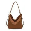 Mochila Bolso de PU Escarchado Otoño e Invierno para Mujer 2024 Nueva Moda Vintage Bolso Tote Casual Versátil Gran Capacidad Bolso de Hombro
