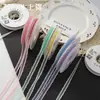 Shangjin Cinta de Seda Transparente con Borde Blanco de 1.0 cm Ramo de Flores Pajarita Cinta para Caja de Regalo DIY Cinta Floral