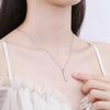 Collar coreano cilíndrico con incrustaciones de diamantes en vivo de Douyin, colgante blanco de alta gama para mujer, cadena de clavícula de circonio con microincrustaciones de diamantes.