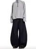 Calça Scimitar Jeans Transfronteiriça Nova Primavera e Outono Reta Solta Perna Larga Calça Americana Retrô Preguiçosa Relaxada