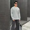 Moletom Octo Estilo Americano Old Money Waffle Falso Duas Peças Base Silhueta Solta Emagrecedora Manga Longa