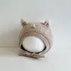 Gorro de Lana para Bebé Otoño Invierno Tejido con Protección para Orejas para Niños Niñas Bebés Niños Pequeños Estilo Coreano Lindo Cubre Cabeza Cortavientos Grueso Cálido