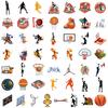 Adesivos de grafite para basquete esportivo 50 unidades, adesivos decorativos à prova d'água para celular e copo, adesivos criativos para papelaria, atacado