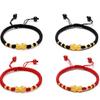 Pulseira corajosa banhada a ouro latão joia imitação ouro este ano de vida presente para casal pulseira de corda vermelha com contas de ouro tecida à mão