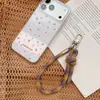 Hd216A06 Cordón Tejido Simple Estilo Dopamina Correa para Teléfono Llavero Colgante Accesorio para Bolso con Almohadilla para Teléfono