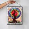 Pájaros Agapornis vidriera colorida colgante de pájaro agaporni regalo de Pascua Pájaro Rojo decoración de ventana del hogar