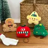 Colgante de peluche navideño caricatura muñeca linda pequeña adorno regalo pequeño etiqueta de nombre colgante navideño