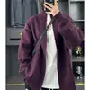 Chaqueta de cárdigan de punto con cuello alto para hombre, primavera, otoño, invierno 2026 nuevo estilo, prenda exterior casual de corte holgado, suéter moderno