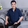 Camisas Beijianglang para Homens de Meia-Idade e Idosos, Camisas de Manga Curta para Homens de Meia-Idade, Camisas de Verão com Gola para Homens, Camisetas Largas para Homens