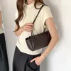 Bolso Nuevo de Gamuza para Otoño e Invierno Versátil Estilo Coreano Nicho Bolso Baguette de PU Bolso de Hombro de Terciopelo de Alta Gama para Mujer