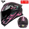 Casco de Motocicleta Certificado Dot para Hombres y Mujeres, Casco Integral Ad para Todas las Estaciones, Casco Cálido y Seguro con Certificación 3C