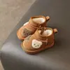 Botas de neve infantis inverno novo estilo meninos desenho animado sapatos de algodão com veludo extra espesso meninas de bebê antiderrapante quentes sapatos grandes de algodão