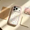 Patrón Floral Rosa Azul Adecuado para Apple 17/16Pro Color Contrastante Funda para Teléfono Móvil Anticaída Iphone15 Nicho Modelo de Primavera Huawei Mujeres