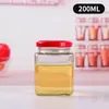 Suministro botella cuadrada de vidrio para pepinillos de 380ml botella de vidrio para mermelada de 280ml sellada con tapa botella de miel Lihong