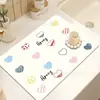 Alfombrilla de Secado para Encimera de Cocina con Dibujos Lindos, Alfombrilla Absorbente de Barro Diatomeas, Alfombrilla de Mesa, Alfombrilla Protectora, Salvamanteles, Alfombrilla Aislante de Calor