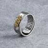 Venta directa de fábrica, valiente anillo Sutra del Corazón de King Kong, plateado, retro, apertura, para hombres y mujeres, plata tailandesa, anillo antiguo para mujeres, venta al por mayor