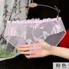 Fornecimento do Fabricante Roupa Íntima Feminina Yan Beimei Verão 2025 Fina Transparente Bordada Tamanho Grande Cintura Média Calcinha 836
