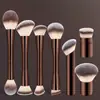 Set de 7 Brochas de Maquillaje Profesionales de Tubo de Aluminio con Brocha para Base de Doble Punta, Brocha para Rubor, Brocha para Base, Brocha para Contorno, Brocha para Iluminador