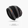Gorro de Punto Rayado Estilo Japonés Holgado para Circunferencia de Cabeza Grande para Mujer, Cálido y Versátil para Otoño e Invierno para Hombre