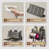 Estante para secadora de pelo de baño, instalación sin perforaciones, estante de almacenamiento para secadora de pelo con organizador de cables, uso doméstico, directo del fabricante
