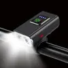 Luz Frontal para Bicicleta Amazon T6 com Display de Bateria Luz de Bicicleta Transfronteiriça Feixe Alto/Baixo Luz Frontal Recarregável para Bicicleta de Montanha