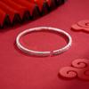 Pulsera de Plata Pura 9999 de Tres Caras tipo Cristal de Hielo, Pulsera Abierta de Plata Pura Sólida para Mujer, Artesanía de Precisión CNC, Deslumbrante Pulsera de Plata
