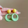 Pendientes de botón redondos con colgante de aguja de plata estilo coreano, Pendientes de botón de temperamento simples y a la moda, Pendientes versátiles de nicho de alta gama