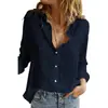 Camisa de Lino Casual Holgada de Manga Larga de Color Puro Europea y Americana Ami Ebay Primavera y Otoño 2022 en Stock