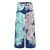 Jeans Tie-Dye Coloridos de Moda para Hombre Personalidad Bloques de Color Mano de Obra Pesada Vintage Desgastados Holgados Pierna Ancha Pierna Recta Pantalones Largos Sentido del Diseño
