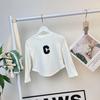 Camiseta de Primavera y Otoño para Niñas Estilo Occidental para Bebé Infantil Distintiva Moderna con Estampado de Letras Coreanas Irregular a la Moda Camiseta Básica