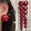 Pendientes Retro de Cuentas de Pan Oversize, Pendientes de Perla Sencillos y Personalizados de Aguja de Plata S925 Exagerados de Gama Alta