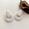 Brincos de Madeira Geométricos Circulares Espirais Moda Exportação Transfronteiriça Europeia e Americana Simples Retrô Estilosos Exagerados para Mulheres