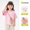Camiseta de Verão Antibacteriana Dudu's Boys Manga Curta para Crianças Roupa de Verão Top Fino para Bebê Novo Estilo Roupa Infantil da Moda para Meninas