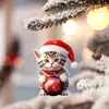 Péndulo Acrílico Gato 2D Decoración Taza de Té Gato Colgante Navideño Decoración Creativa de Dibujos Animados Transfronterizo Nuevo Producto Gato Cat