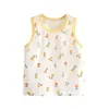 Colete de Bebê Verão Estilo Fino Camisola para Bebê Roupa Externa de Algodão Puro Top sem Mangas para Meninos e Meninas