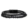 Pulsera de hombre apilable de estilo hip-hop punk con cuentas, pulsera de cuero con cierre magnético, ópalo negro y ojo de tigre, transfronteriza