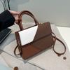 Bolsa popular de contraste de cores deste ano feminina 2024 nova moda outono textura bolsa mensageiro feminina portátil pequena quadrada