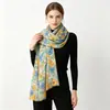 Lenço de Algodão Europeu e Americano Transfronteiriço Estilo Coreano Retrô Delicado Floral Fino com Franjas Proteção Solar Xale de Viagem para Primavera e Verão
